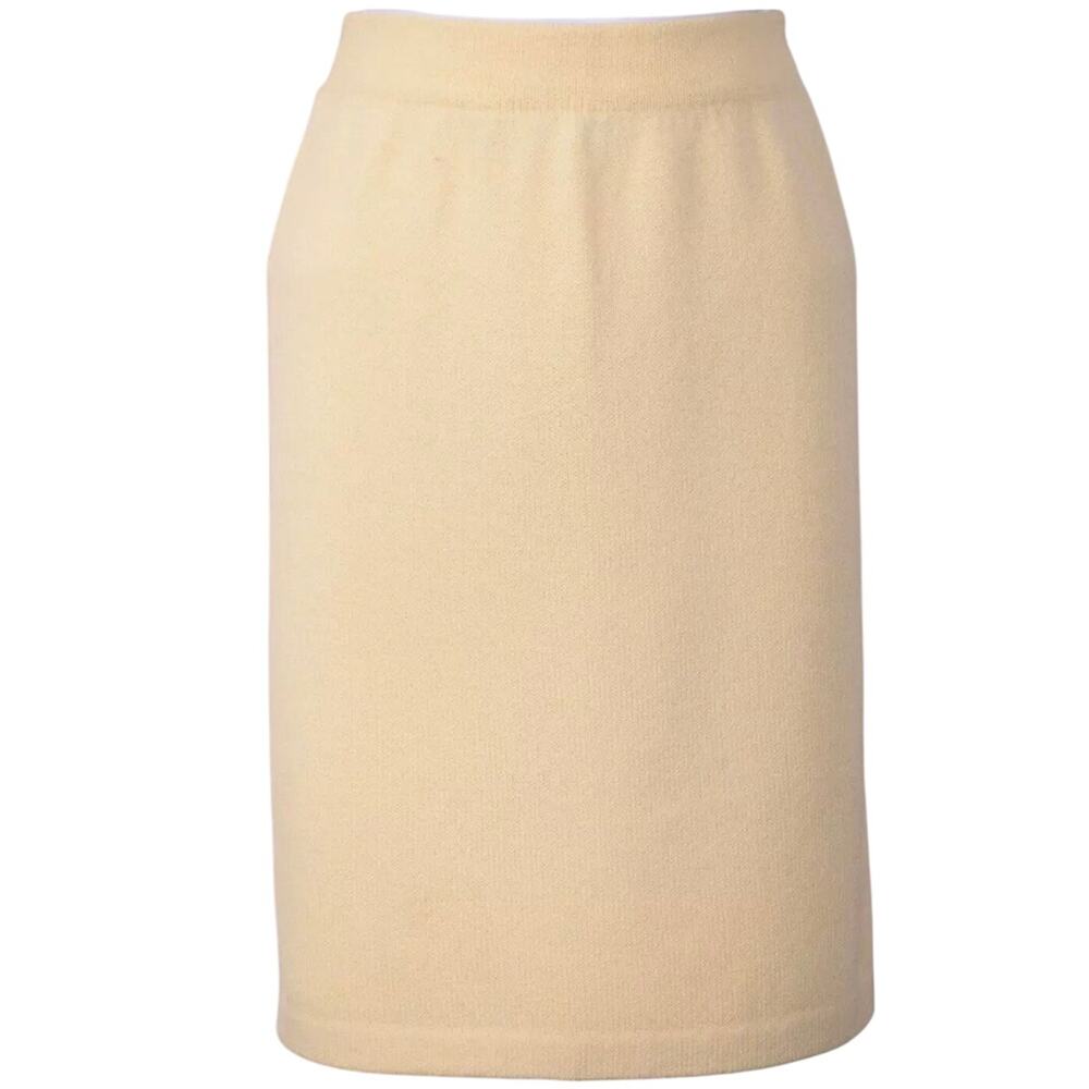 ST.JOHN | Knit Pencil Long Straight Light Butter Yellow Skirt‎ Elastic | Size 6